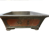 Chinese Ceramic Clay Brown Rectangular Shape Flower Bonsai Art Planter ws2941S