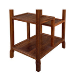 Chinese Huali Light Brown Rectangular Curio Display Stand Side Table cs7580S