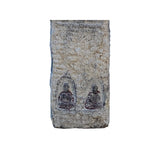 Chinese Distressed Gray Stone Carved Buddhas Display Pole Statue cs7204S