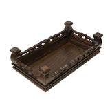 12.25" Oriental Brown Wood Craw Rectangular Table Top Stand Riser ws2808S