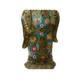 Vintage Metal Blue Yellow Enamel Cloisonné Fok Lok Shou Statue Set ws1893S