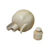 Chinese Off White Porcelain Distressed Marks Flask Jar Shape Vase ws2834S