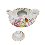 Chinese White Porcelain Flower Bird Graphic Teapot Shape Display ws2681S