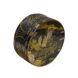 Chinese Black Lacquer Golden Graphic Round Display Box ws2230S