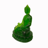 Crystal Glass Pate-de-Verre Green Gautama Amitabha Shakyamuni Statue ws2117S