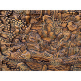 Chinese Vintage Relief 8 Immortals Oval Shape Wood Wall Art cs7290S