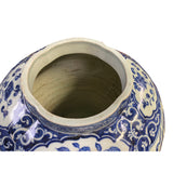 Vintage Chinese Blue White Porcelain Scenery Fat Body Vase Jar ws2718S