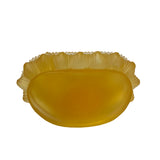 Crystal Glass Pate-de-Verre Yellow Gautama Amitabha Shakyamuni Statue ws2103S