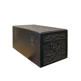 Chinese Brown Dimensional Relief Dragon Motif Rectangular Box Chest ws2847S