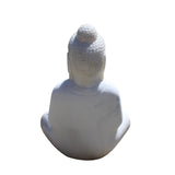 Asian Hand Craved Indoor Outdoor White Stone Lotus Sitting Meditate Buddha Figure cs5291S