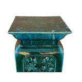 Ceramic Clay Green Square Tall Pedestal Table Bats Dragons Stand cs6996S