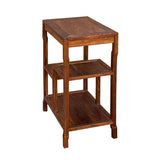 Chinese Huali Light Brown Rectangular Curio Display Stand Side Table cs7580S