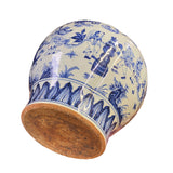 Vintage Chinese Blue White Porcelain Scenery Fat Body Vase Jar ws2718S