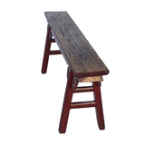 Vintage Brick Red Rural Village Rustic Slim Wood Seating Bench cs7359S