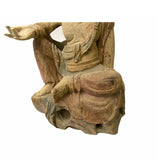 Solid Wood Guan Yin Kwan Yin Bodhisattva Statue Hand-Crafted Seated In Relaxation Spiritual Decor ws1554S