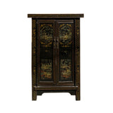 oriental graphic accent cabinet - chinese scenery cabinet - asian graphic side cabinet