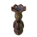 Distressed Plum Purple Tan Ceramic Vase Handmade Narrow Tall Decorative Accents Home Decor ws1510S