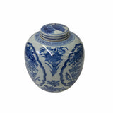Hand-paint Treasure House Graphic Blue White Porcelain Ginger Jar ws1712S
