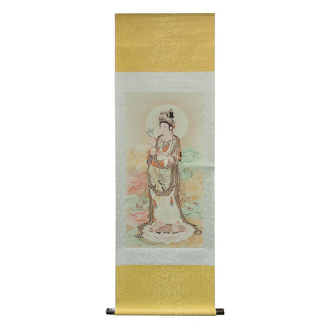 Kwan Yin statue scroll painting