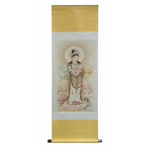 Chinese Kwan yin scroll painting