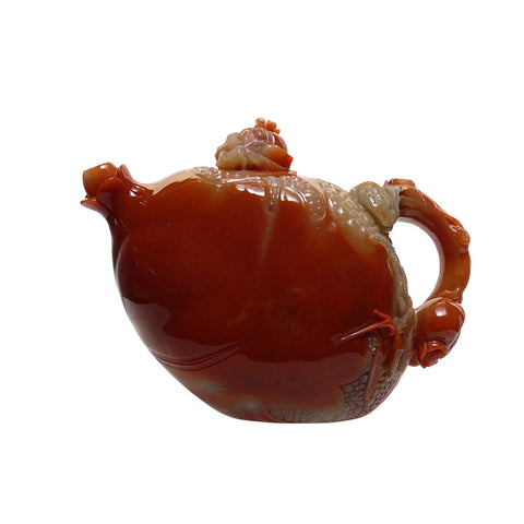 Thousand Kids Carved Pomegranate Shape Shou Shan Stone Teapot n395S