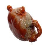 Thousand Kids Carved Pomegranate Shape Shou Shan Stone Teapot n395S