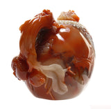 Thousand Kids Carved Pomegranate Shape Shou Shan Stone Teapot n395S