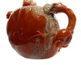 Thousand Kids Carved Pomegranate Shape Shou Shan Stone Teapot n395S