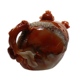 Thousand Kids Carved Pomegranate Shape Shou Shan Stone Teapot n395S