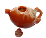 Thousand Kids Carved Pomegranate Shape Shou Shan Stone Teapot n395S