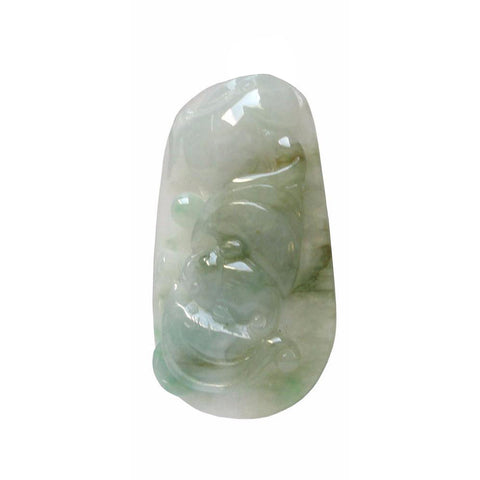  Jade Carved Bat Motif Pendant