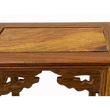 Brown Wood Bridge Step Shape Table Top Curio Display Easel Stand ws2683S