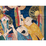 Large Chinese Vintage Canvas Color Ink SanXing (Fu Lu Shou) Painting Art cs7215S