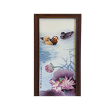 Chinese Wood Frame Porcelain Color Ducks Painting Wall Plaque ws1954CS