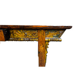 Chinese Vintage Distressed Orange Drawers Long Console Foyer Altar Table cs7570S