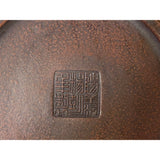 Chinese Zisha Clay Brown Jade Stone Handle Teapot Display Art ws2673S