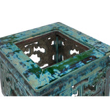 Vintage Chinese Turquoise Green Ru Yi Clay Large Square Garden Table cs7281S