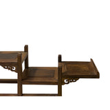 Brown Wood Bridge Step Shape Table Top Curio Display Easel Stand ws2857S