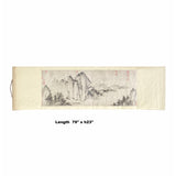 Chinese Black Ink Water Mountain Scenery Horizontal Scroll Painting Wall Art ws1889S