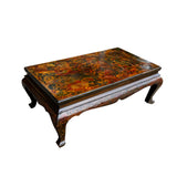 Chinese Tibetan Yellow Brown Dragon Head Lacquer Low Coffee Table ws2739S