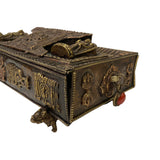 Chinese Metal Rectangular Beads Dimensional Motif Incense Burner Container cs3064S