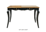Rustic Raw Plank Black Curve Legs Console Writing Desk Table mh307S