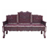 Chinese mother of pearl rosewood bench chair