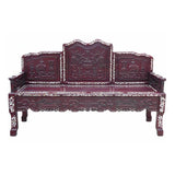 Chinese mother of pearl rosewood bench chair