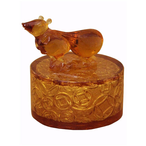 yellow liuli glass perfume bottle