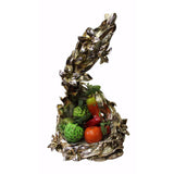 Light Gold Silver Color Fruits Display Floral Design Fiber Glass Plate Tray