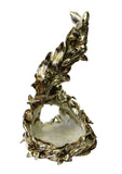 Light Gold Silver Color Fruits Display Floral Design Fiber Glass Plate Tray