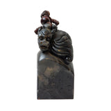 Stone Carved Chinese Mythology Flying Dragon Theme Seal Stamp 