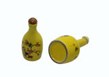 Two Yellow Color Porcelain Snuff Bottle With Figures, Crane And Floras Arts n375S