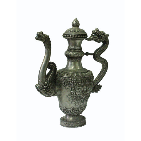 Silverware 3D Dragon and Foo Dog Object Ancient Ceremony Teapot Wine Pot n393S Silverware 3D Dragon and Foo Dog Object Ancient Ceremony Teapot Wine Pot n393S